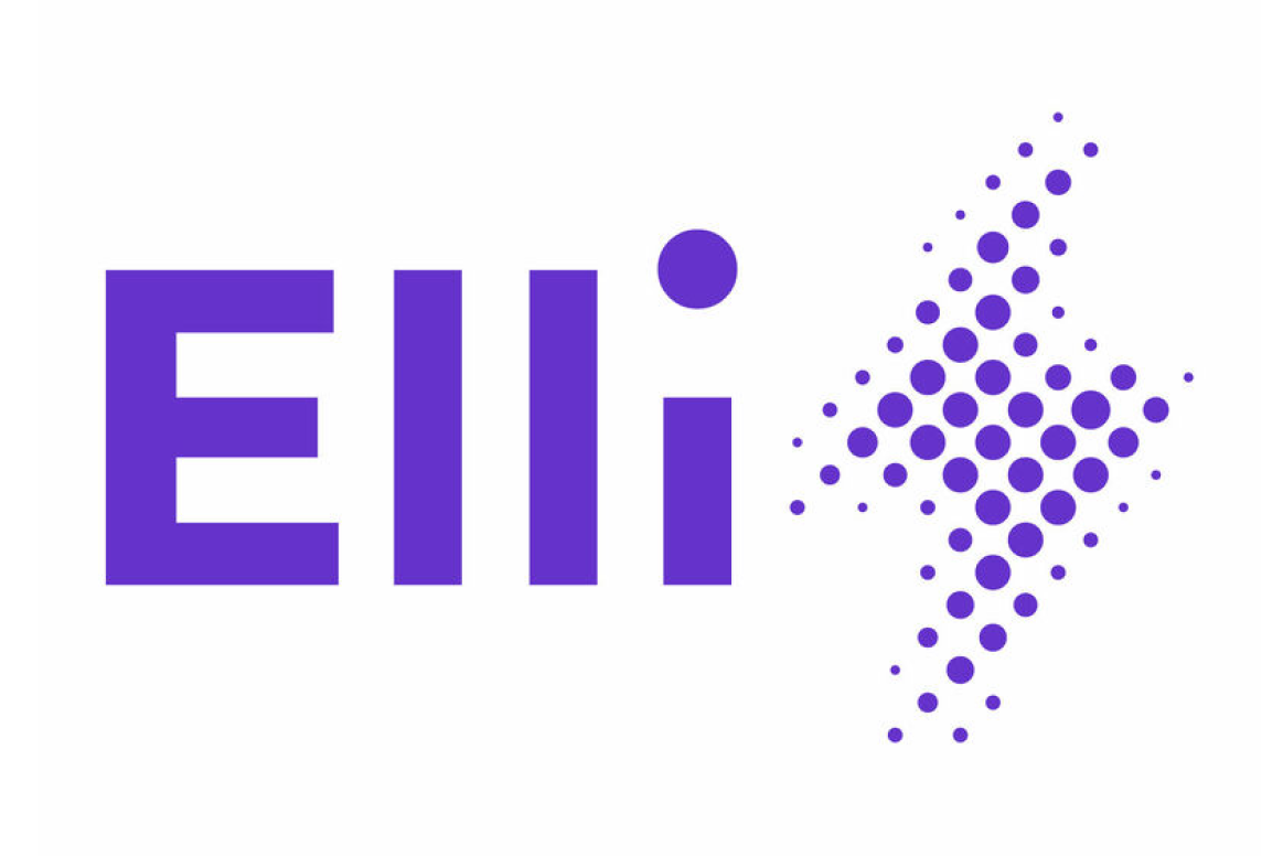Lila Logo von Elli, einem Unternehmen der Volkswagen Gruppe, mit einem Muster aus Punkten.